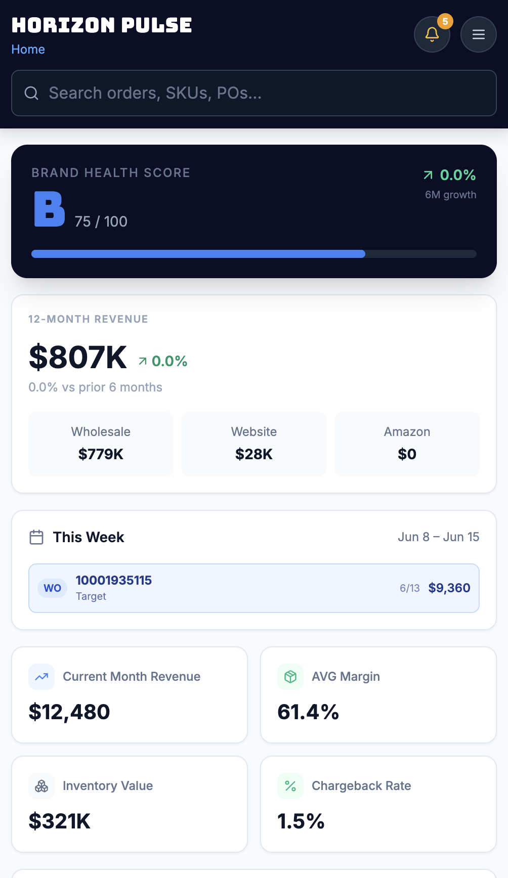 Horizon Pulse mobile app